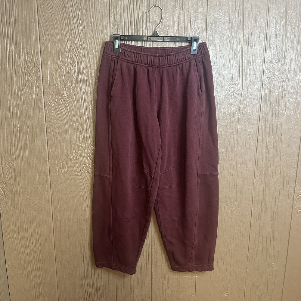 Offline by Aerie Oh Snap Barrel Sweatpants Wine Red Sz S Loungewear Relaxed Fit